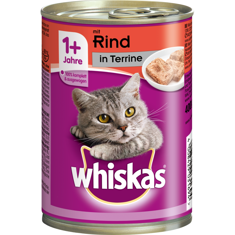 Whiskas Dose in Terrine mit Rind 1+ - 400 g