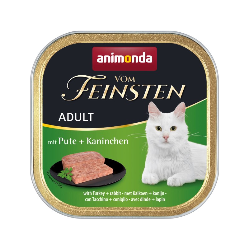 Animonda vom Feinsten Adult Katzenfutter - Schälchen - Pute & Kaninchen - 32 x 100 g