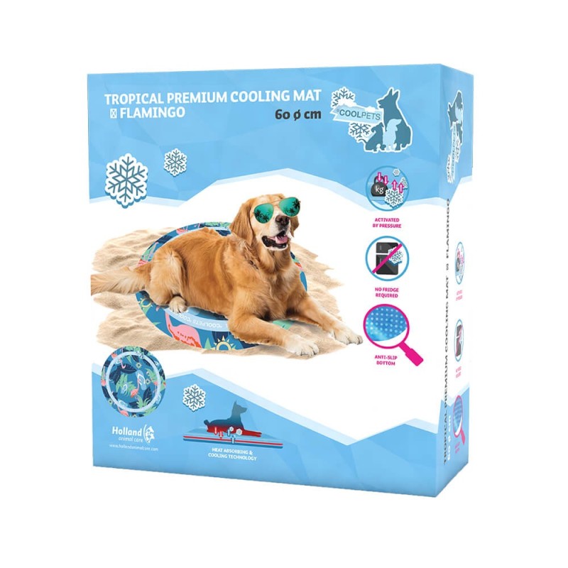 CoolPets Tropical Premium Cooling Mat - Flamingo