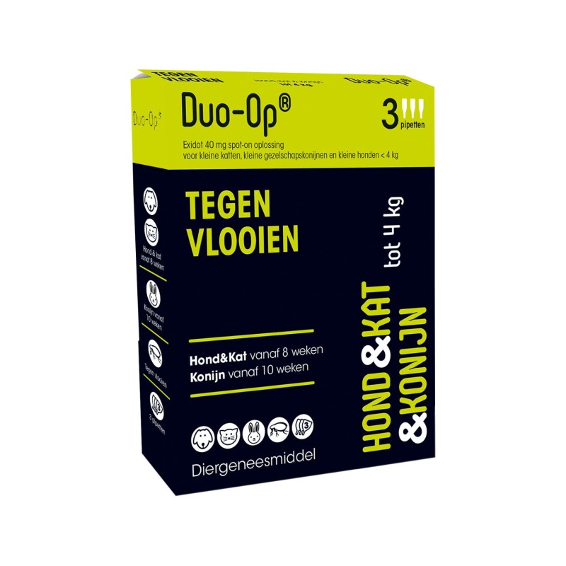 Duo-Op - Hund, Katze und Kaninchen bis 4 kg - 40 mg - 3 Pipetten