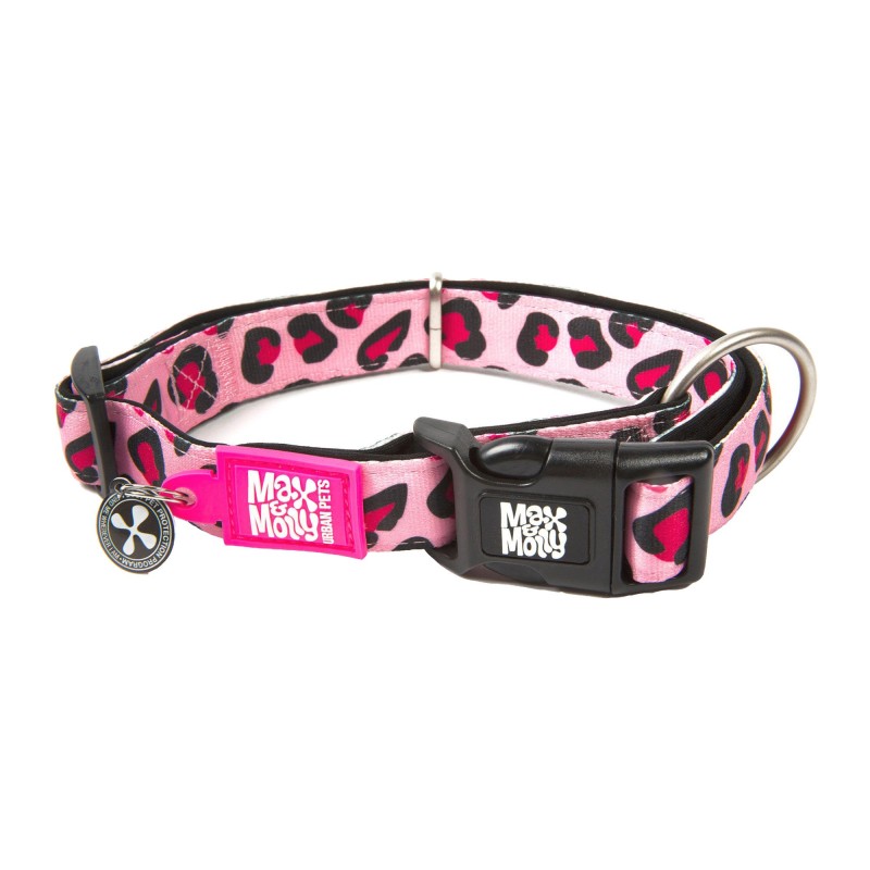 Max & Molly Smart ID Halsband - Leopard Pink - XS