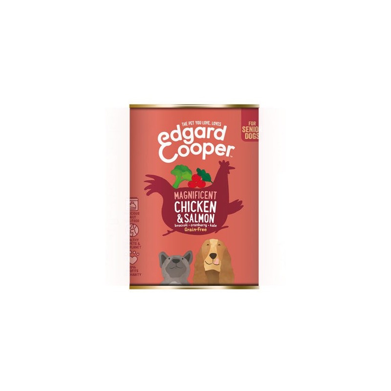 Edgard & Cooper Senior Hundefutter - Dosen - Huhn & Lachs - 6 x 400 g