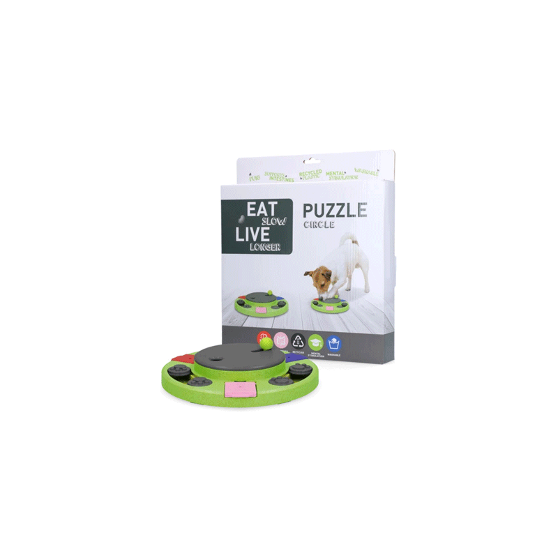 Eat Slow Live Longer Puzzle Anti-Raucher-Futterschale – Puzzle – Dreieck