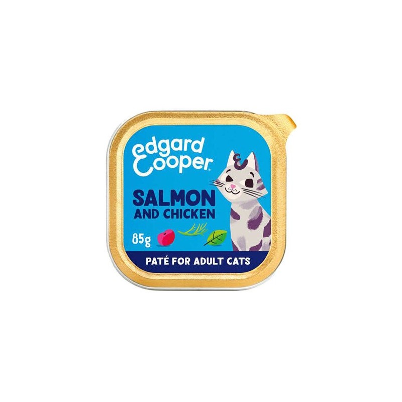 Edgard & Cooper Erwachsene Katze - MSC - Lachs und Freilandhuhn - 16 x 85 g