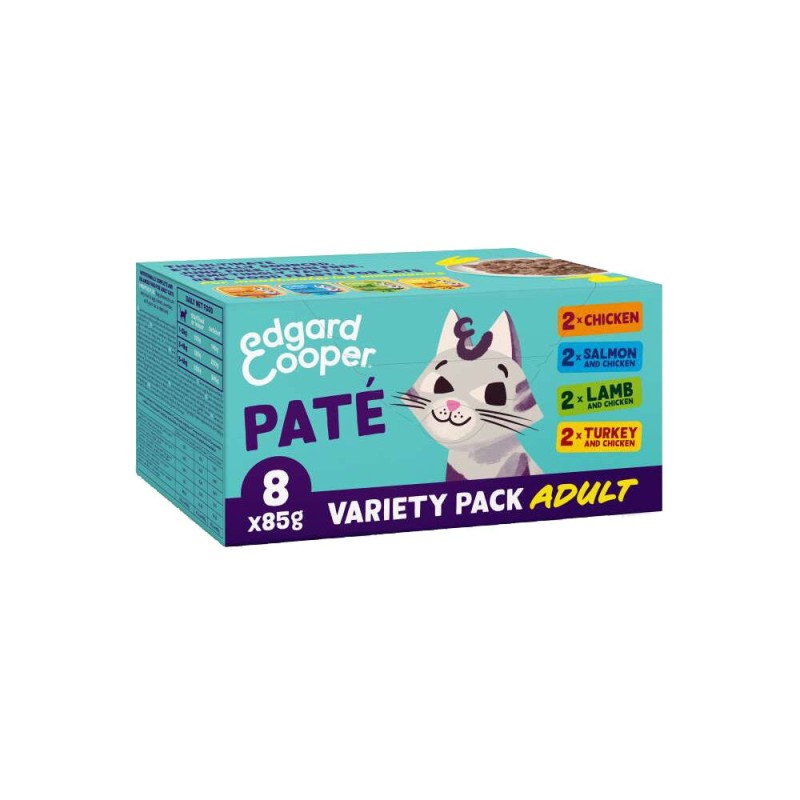 Edgard & Cooper Erwachsene Katze - Mehrfachpackung Pastete - 8 x 85 g