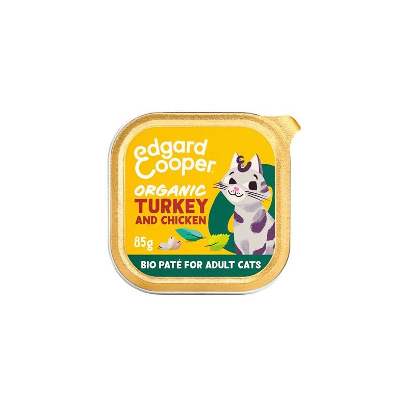 Edgard & Cooper Erwachsene Katze - Bio - Truthahn und Huhn - 16 x 85 g