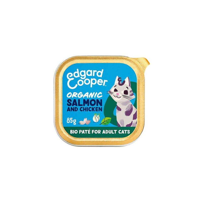 Edgard & Cooper Erwachsene Katze - Bio - Lachs und Huhn - 16 x 85 g