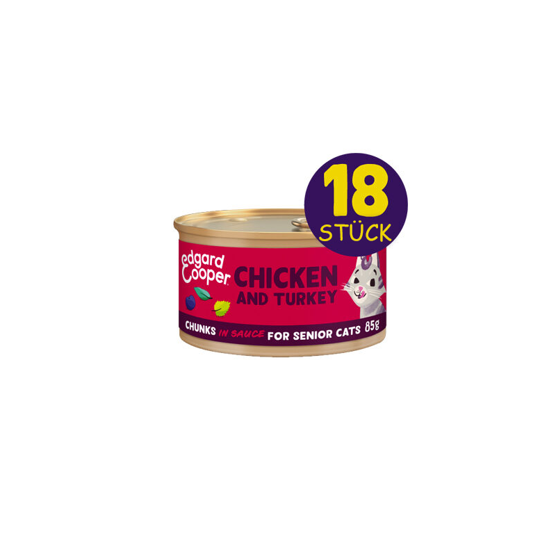 Edgard & Cooper - Free-Run Chicken and Turkey Chunks in Sauce - 18 x 85 g