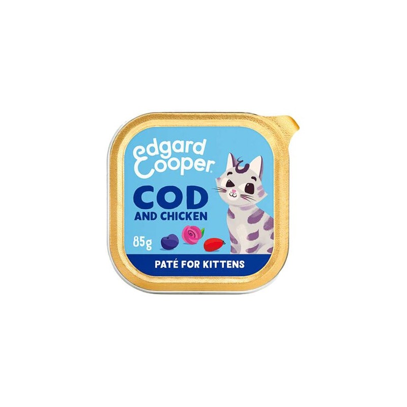 Edgard & Cooper Kitten - MSC Kabeljau und Huhn - Pastete - 16 x 85 g