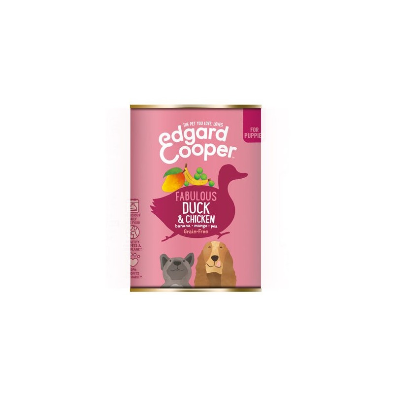 Edgard & Cooper Puppy Hundefutter - Dosen - Ente & Huhn - 6 x 400 g