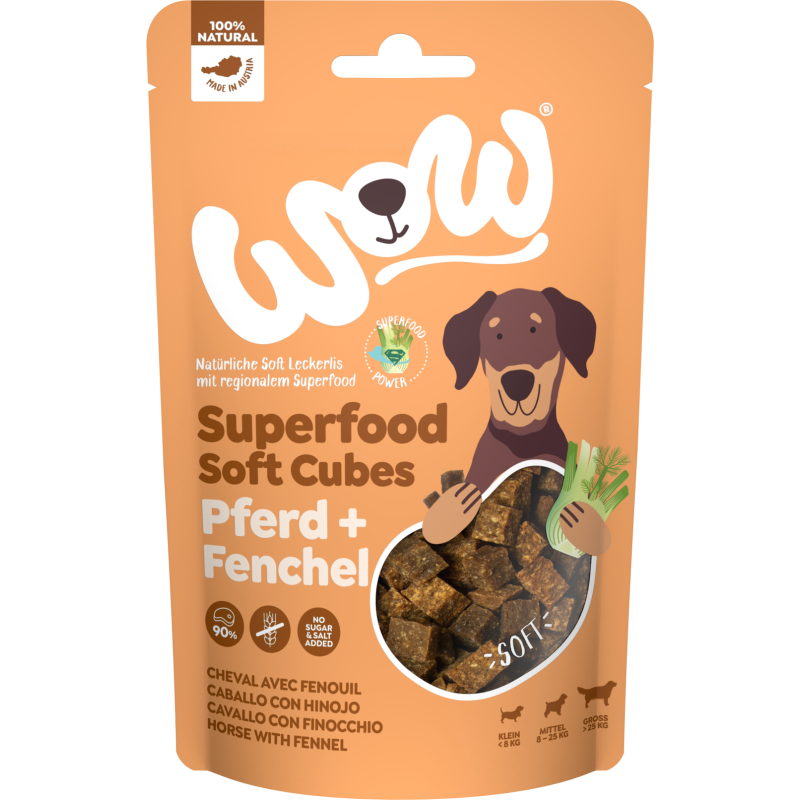 WOW SUPERFOOD Soft Cubes Pferd + Fenchel - 150 g