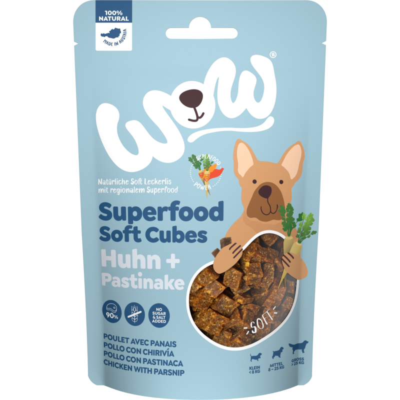 WOW SUPERFOOD Soft Cubes Huhn + Pastinake - 150 g