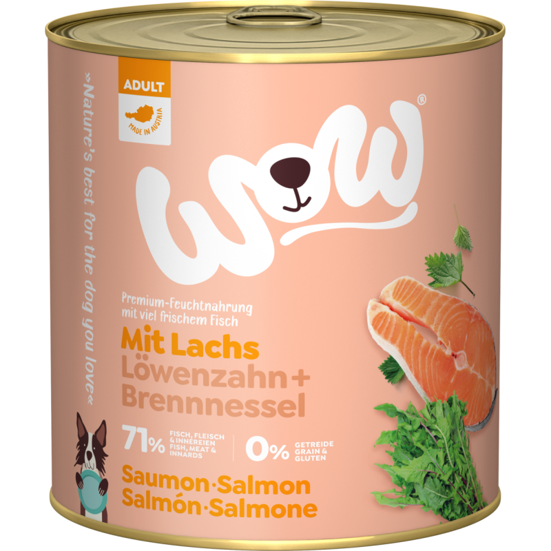 WOW ADULT mit Lachs, Löwenzahn + Brennnessel - 800 g