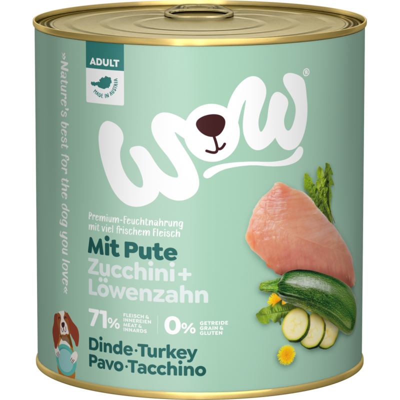 WOW ADULT mit Pute, Zucchini + Löwenzahn - 800 g