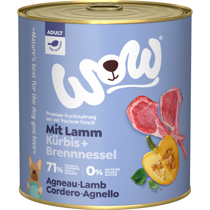 WOW ADULT mit Lamm, Kürbis + Brennnessel - 800 g