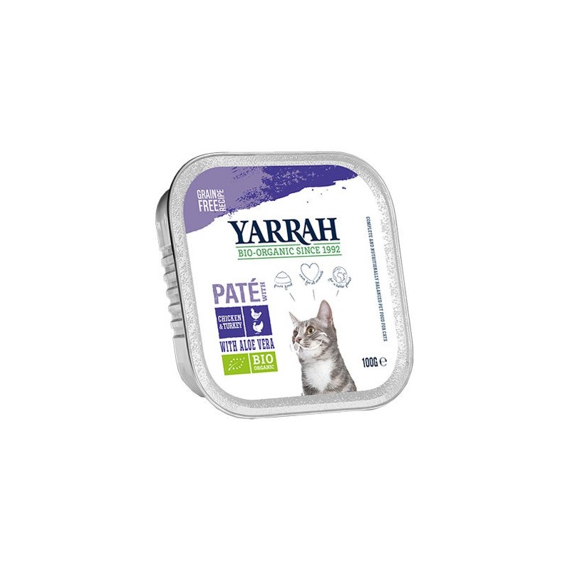 Yarrah Multipack Bio Paté Katzenfutter - Huhn & Pute - 8 x 100 g