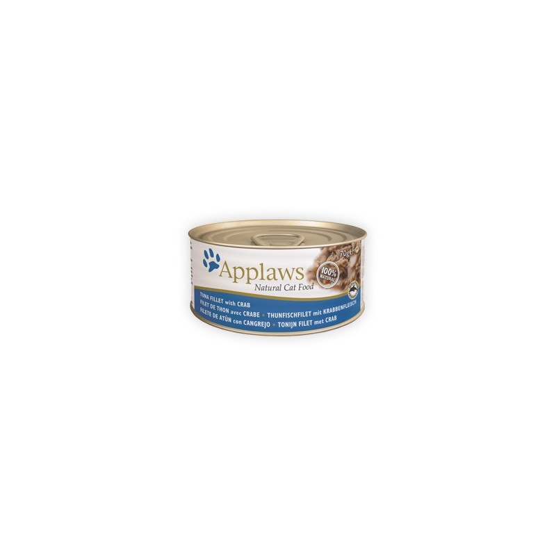 Applaws Katzenfutter - Dosen - Tuna Fillet & Crab - 24 x 70 g