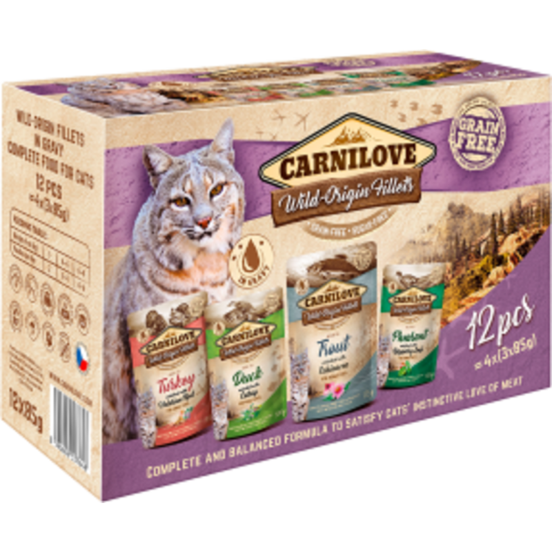 Carnilove Wild-Origin Fillets 'Mixpack' - 4 Sorten - 12x85g