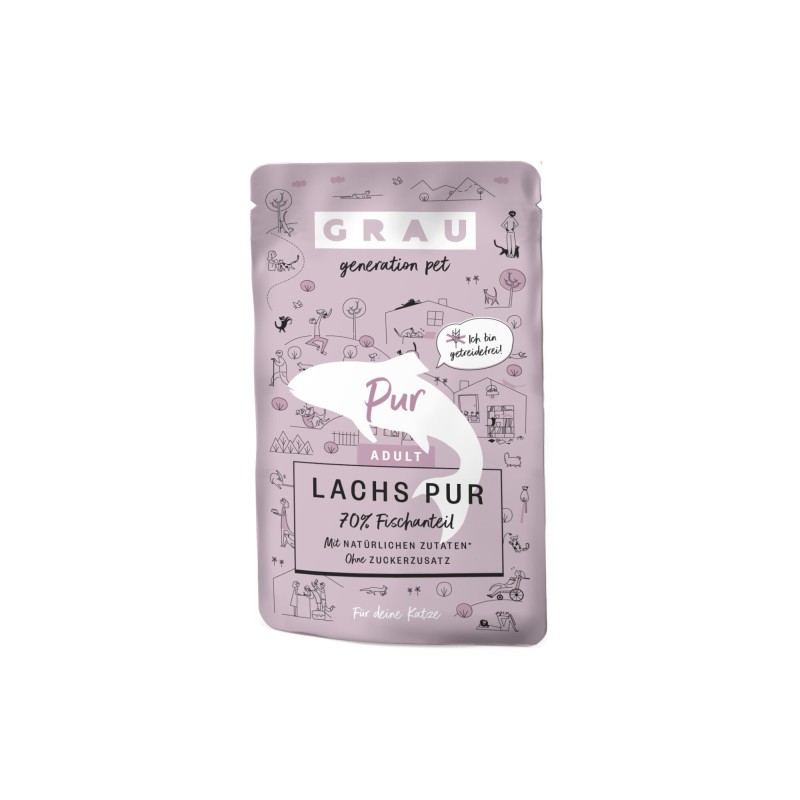 Grau Pur Lachs Pouch - 16 x 125 g