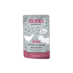 Grau Glutenfreies Katzenfutter - Huhn & Kalbfleisch - Beutel - 16 x 125 g