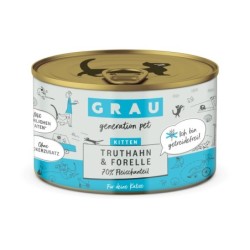 Grau getreidefreies Kittenfutter - Rind, Pute & Karotte - 6 x 200 g