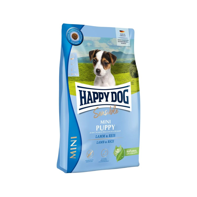 Happy Dog Sensible Mini Puppy Hundefutter - Lamm und Reis - 800 g