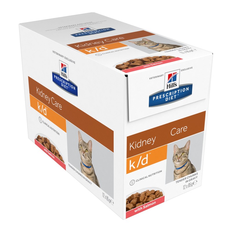 Hill's Prescription Diet k/d Kidney Care Katzenfutter - Frischebeutel - Lachs - 12 x 85 g