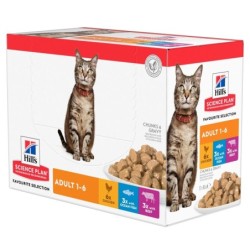 Hill's Science Plan Adult Katzenfutter - Frischebeutel - Favourite Selection - 12 x 85 g