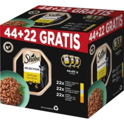 Sheba Schale Pluspack 44 + 22 Gratis (3 Sorten) - 5,61 kg