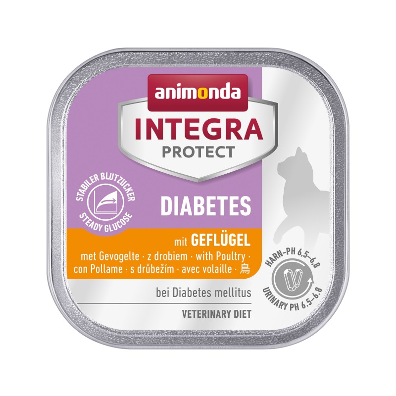 Animonda Integra Protect Diabetes Katzenfutter - Schälchen - Geflügel - 16 x 100 g