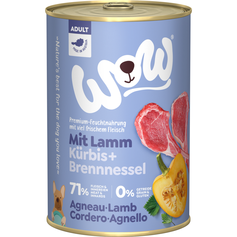 WOW ADULT mit Lamm, Kürbis + Brennnessel - 400 g