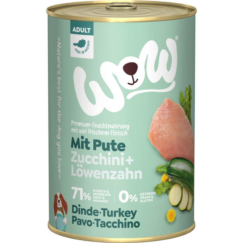 WOW ADULT mit Pute, Zucchini + Löwenzahn - 400 g