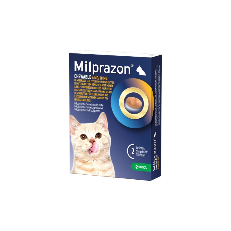 Milprazon Chewable 16 mg/40 mg - große Katze - 4 Tabletten