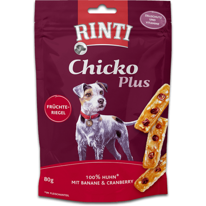 Rinti Chicko Plus 80g - Früchteriegel+Huhn