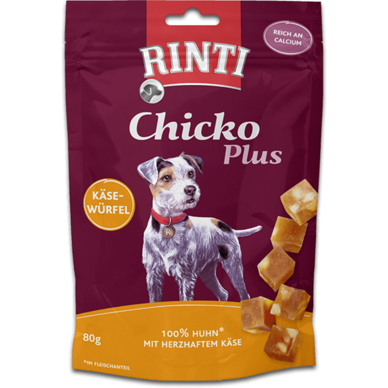 Rinti Chicko Plus 80g - Käsewürfel mit Huhn