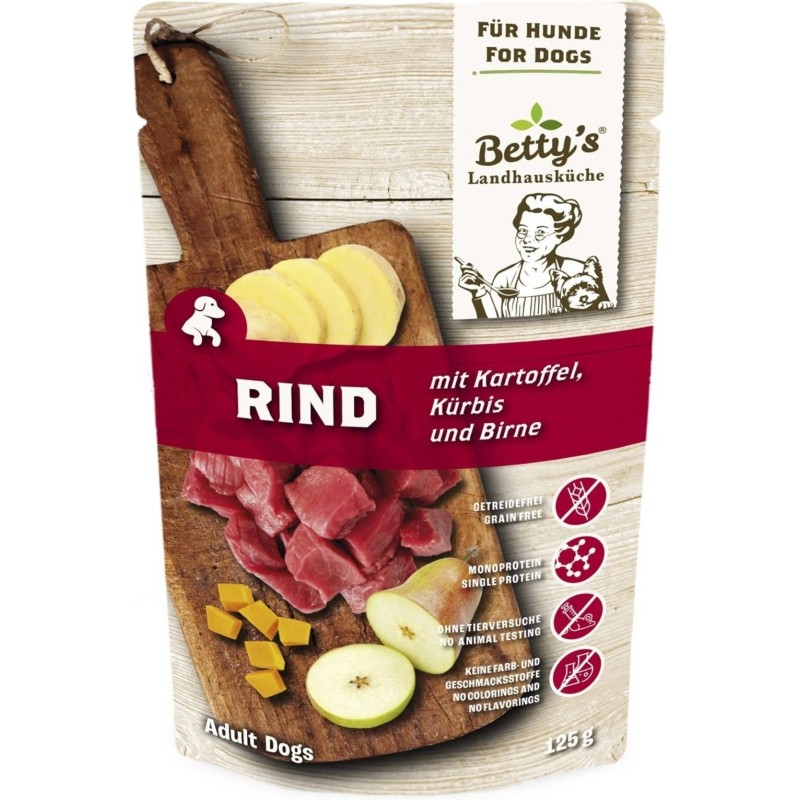 Betty's Landhausküche Frischebeutel Rind mit Kartoffel, Kürbis & Birne - 125 g