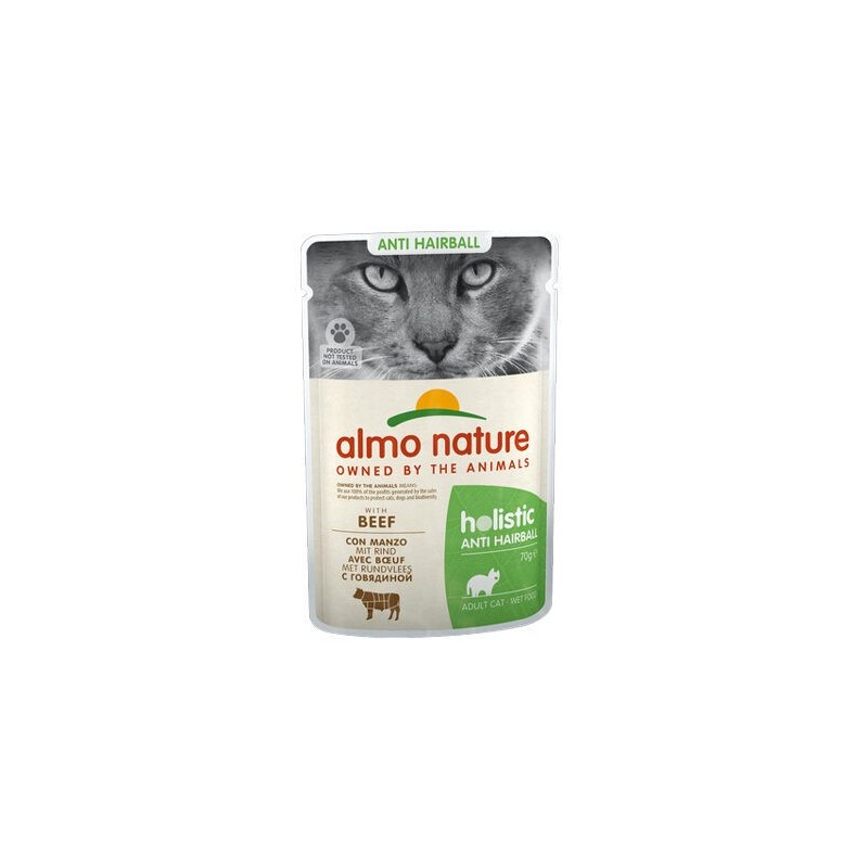 Almo Nature Anti Hairball Katzenfutter - Frischebeutel - Rind - 30 x 70 g