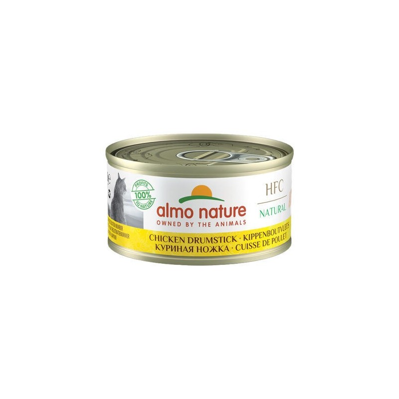 Almo Nature HFC 70 Natural Katzenfutter - Dosen - Hühnerschenkel - 24 x 70 g