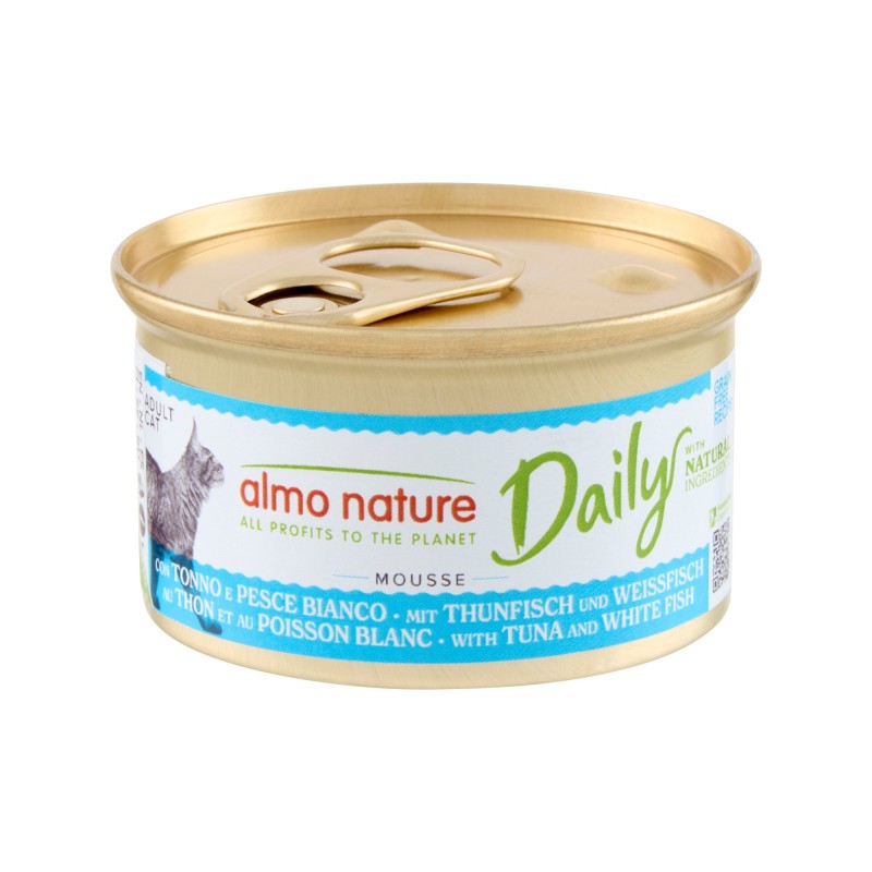 Almo Nature Daily Mousse Katzenfutter - Dosen - Thunfisch & Kabeljau - 24 x 85 g