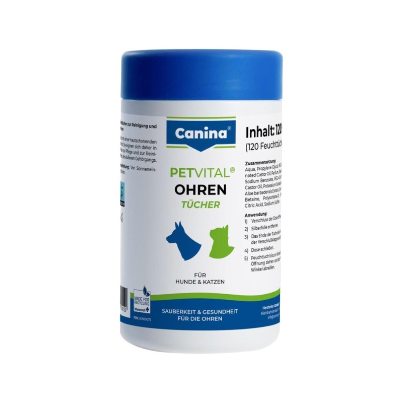 Canina Petvital Ohrentücher - 120 Tüchers