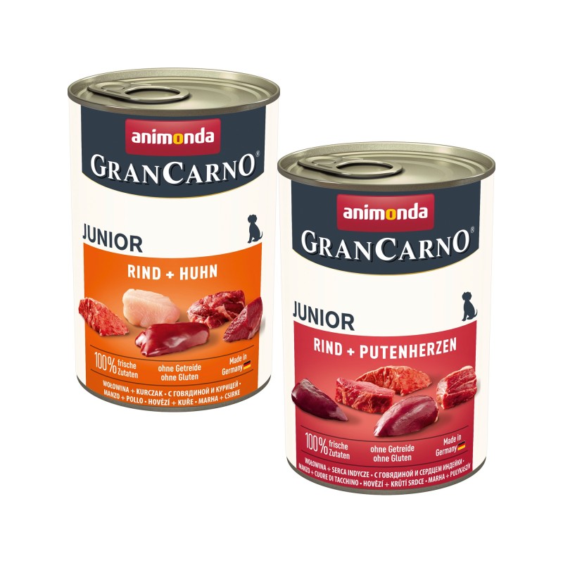 Animonda GranCarno Original Junior Hundefutter - Dosen - Huhn & Rind - 6 x 400 g