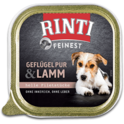 Rinti Feinest 150g Schale - Geflügel Pur+Lamm