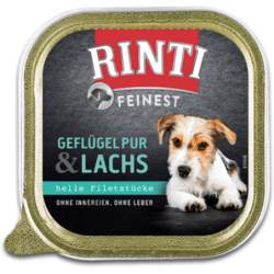 Rinti Feinest 150g Schale - Geflügel Pur+Lachs