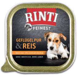 Rinti Feinest 150g Schale - Geflügel Pur+Reis