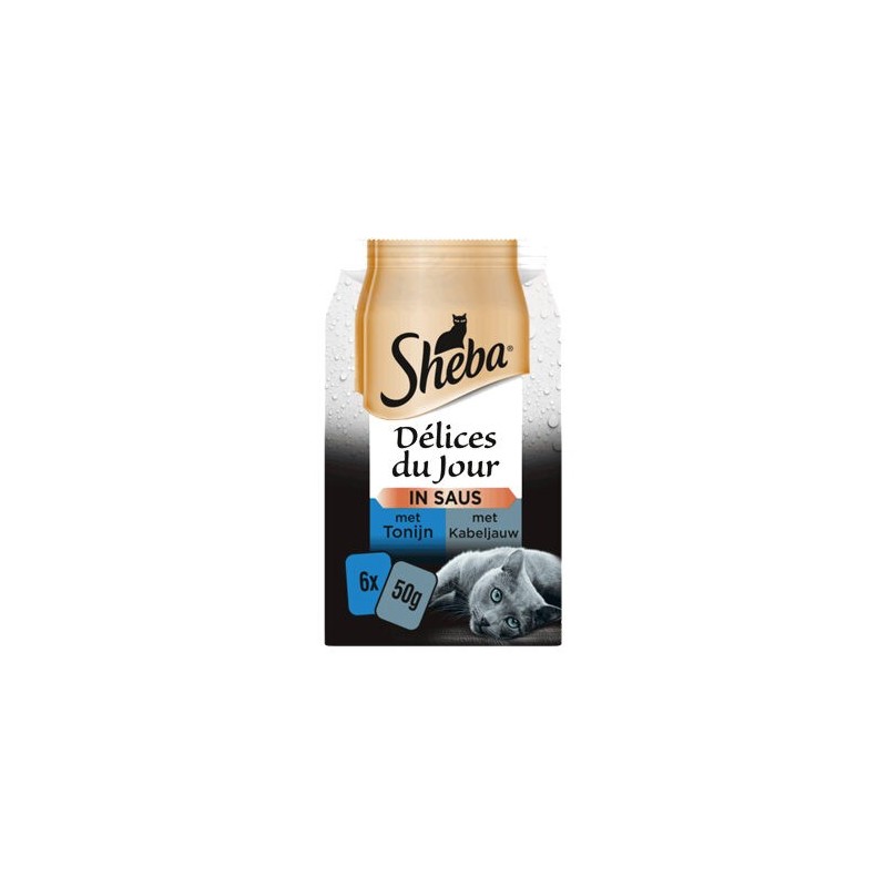 Sheba Délices Du Jour Thunfisch & Kabeljau in Sauce - 6 x 50 g