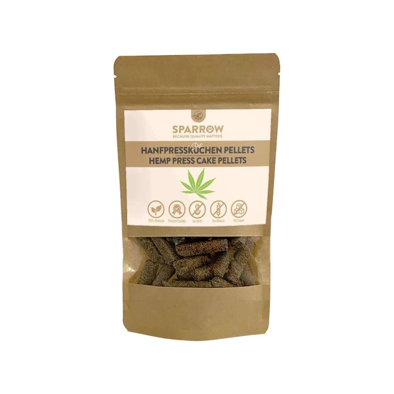 SPARROW Pet Bio Hanfpresskuchen Pellets - 200 g