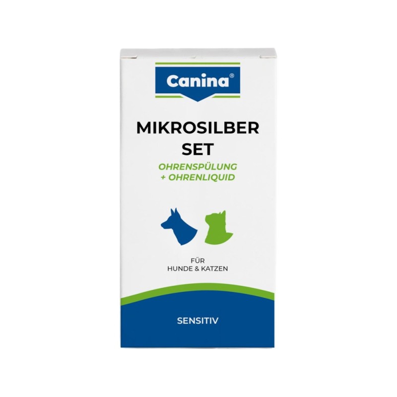 Canina Mikrosilber Set - Ohrenspülung und Ohrenliquid - 150 ml