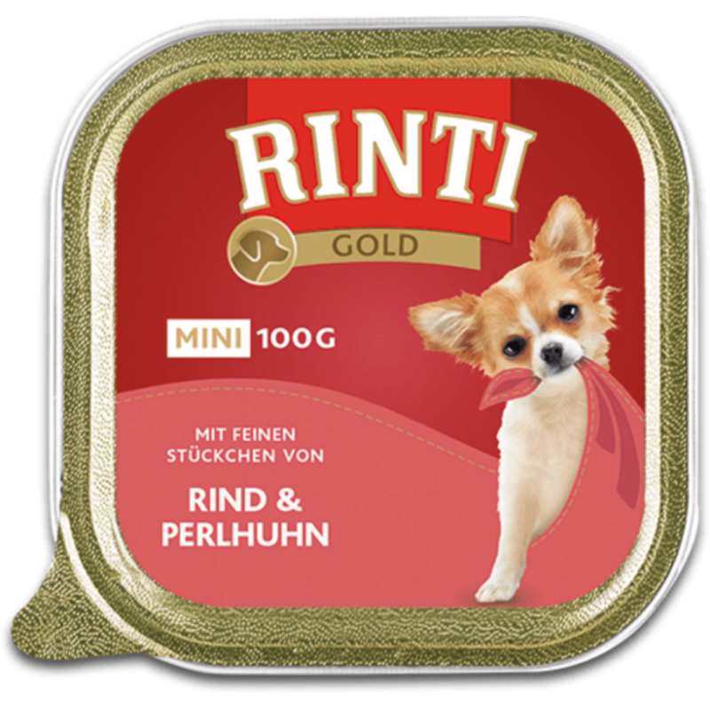 Rinti Gold Mini 100g Schale - Rind&Perlhuhn