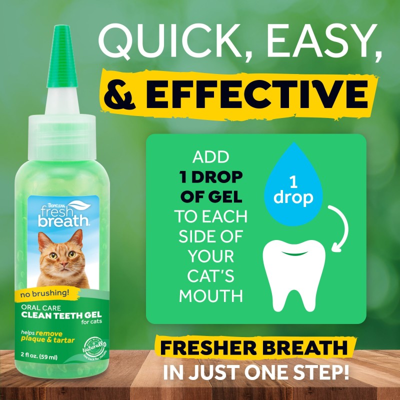 TropiClean Fresh Breath Clean Teeth OralCareGel Katze