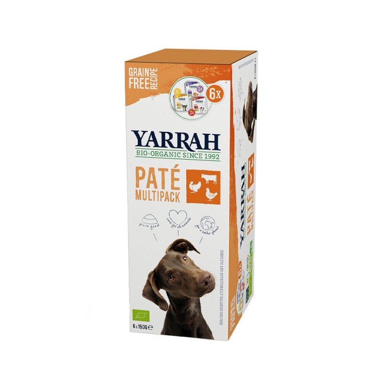 Yarrah Multipack Bio Paté Hundefutter - Schälchen - 8 x 100 g